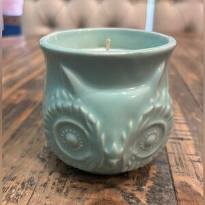 Teal Green Owl- Cashmere Woods Soy Candle